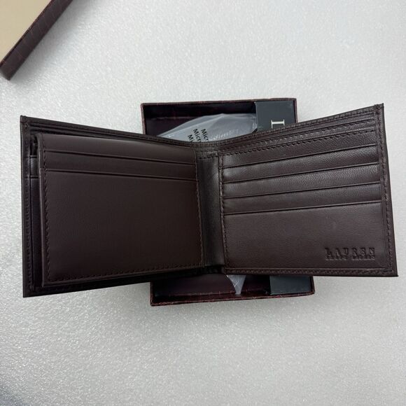 Lauren Ralph Lauren Brown Burnished Leather Passcase Wallet - Picture 5 of 8